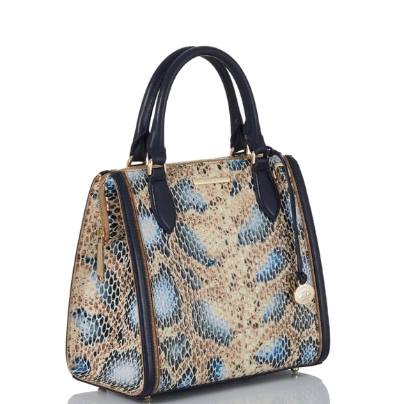 🔹️ BRAHMIN 🔹️small caroline deep Azure Delahaye genuine leather satchel - Picture 3 of 10